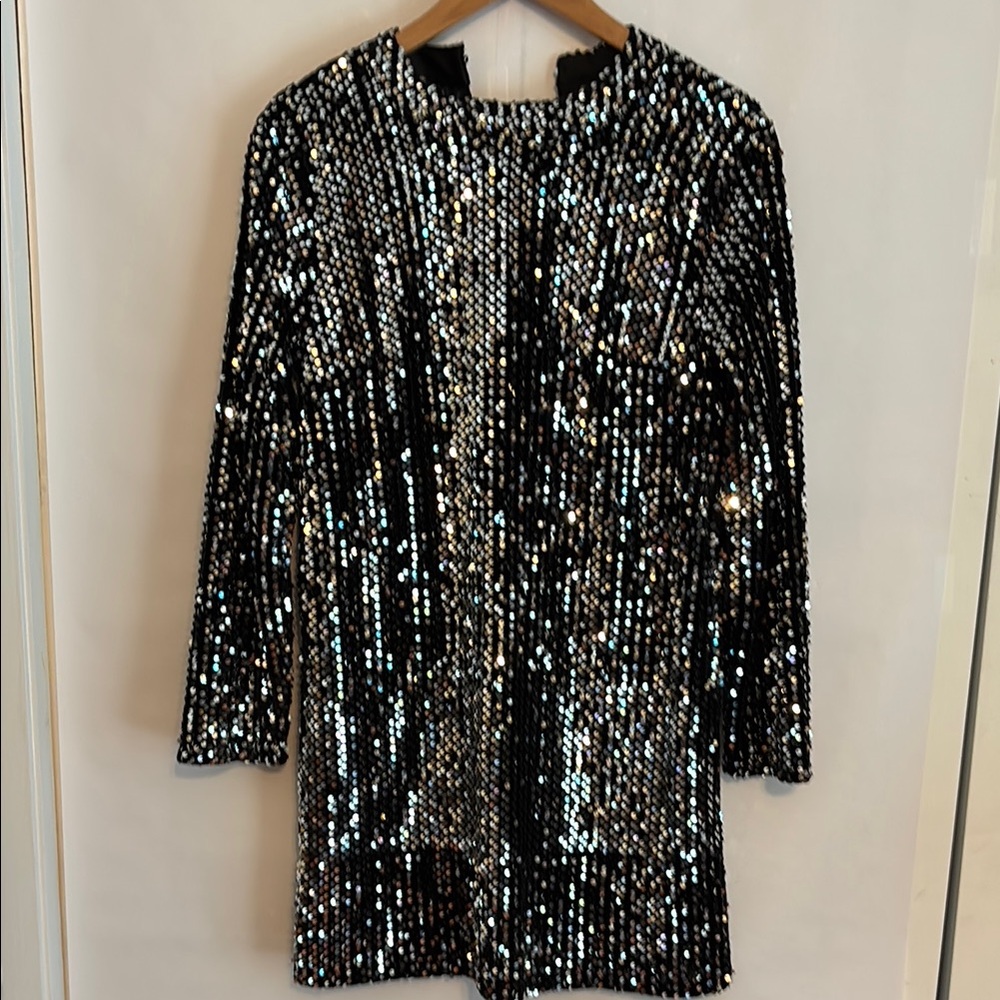 Sequin Dress Black and Silver